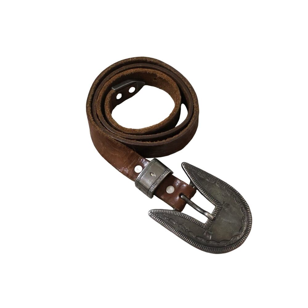 Vintage Banana Republic Safari & Travel Full Grain Leather Waist Belt Italy 26